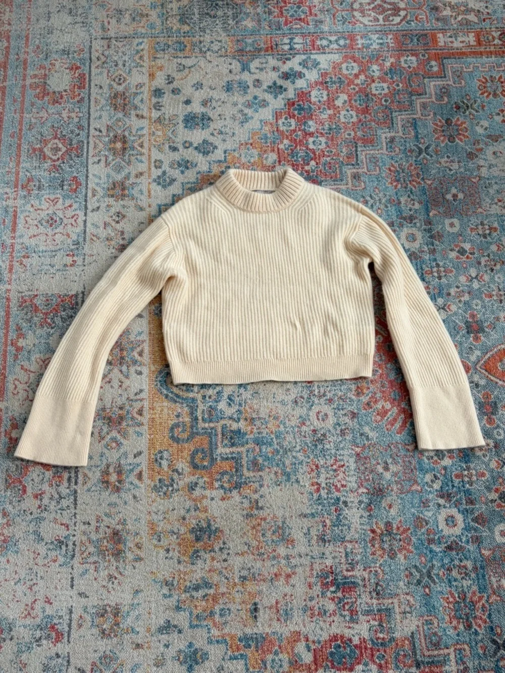 J.Crew 100% cashmere chunky knit ribbed crewneck sweater